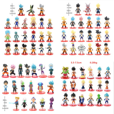 78 Teile/Lot Dragon Ball Mini Figuren Großhandel 18+18+21+21 6-8 cm Figuren mit Ba