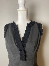 JUST TAYLOR Women’s Knit Dress Gray With Black Trim Sleeveless, Size 8