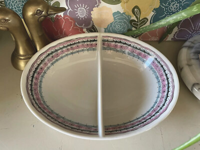 Vtg PETER TERRIS ORIGINAL FOR SHENANGO CHINA MCM DIVIDED BOWL *Rare* Bali  READ 