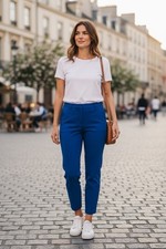 New Charter Club Women Classic Fit Crop Pants, Blue, Size 6
