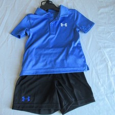 Under Armour Toddler Boy Button Top  Shorts 18 mos NWOT