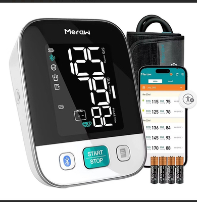 #ad Meraw Upper Arm Digital Blood Pressure Monitor w Cuff Bluetooth Batteries $89.95