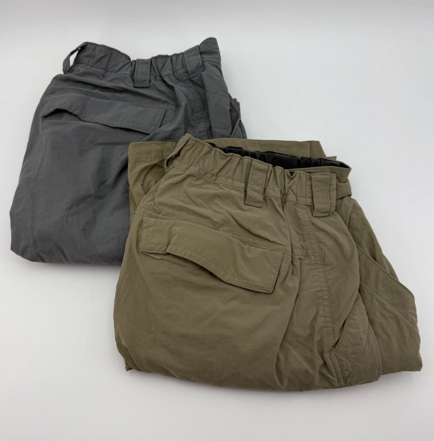 REI Convertible Hiking Pants Mens XL Gray Khaki Cargo Set 2 Nylon 32in Inseam