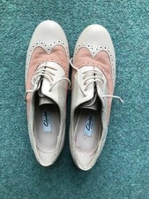 Clarks Narrative Hamble Oak Shoes Leather & Suede Pink Mix Brogues UK 4 used