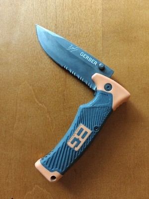 Gerber Bear Grylls SCOUT Folding Knife Combo Blade Survivalist BG2