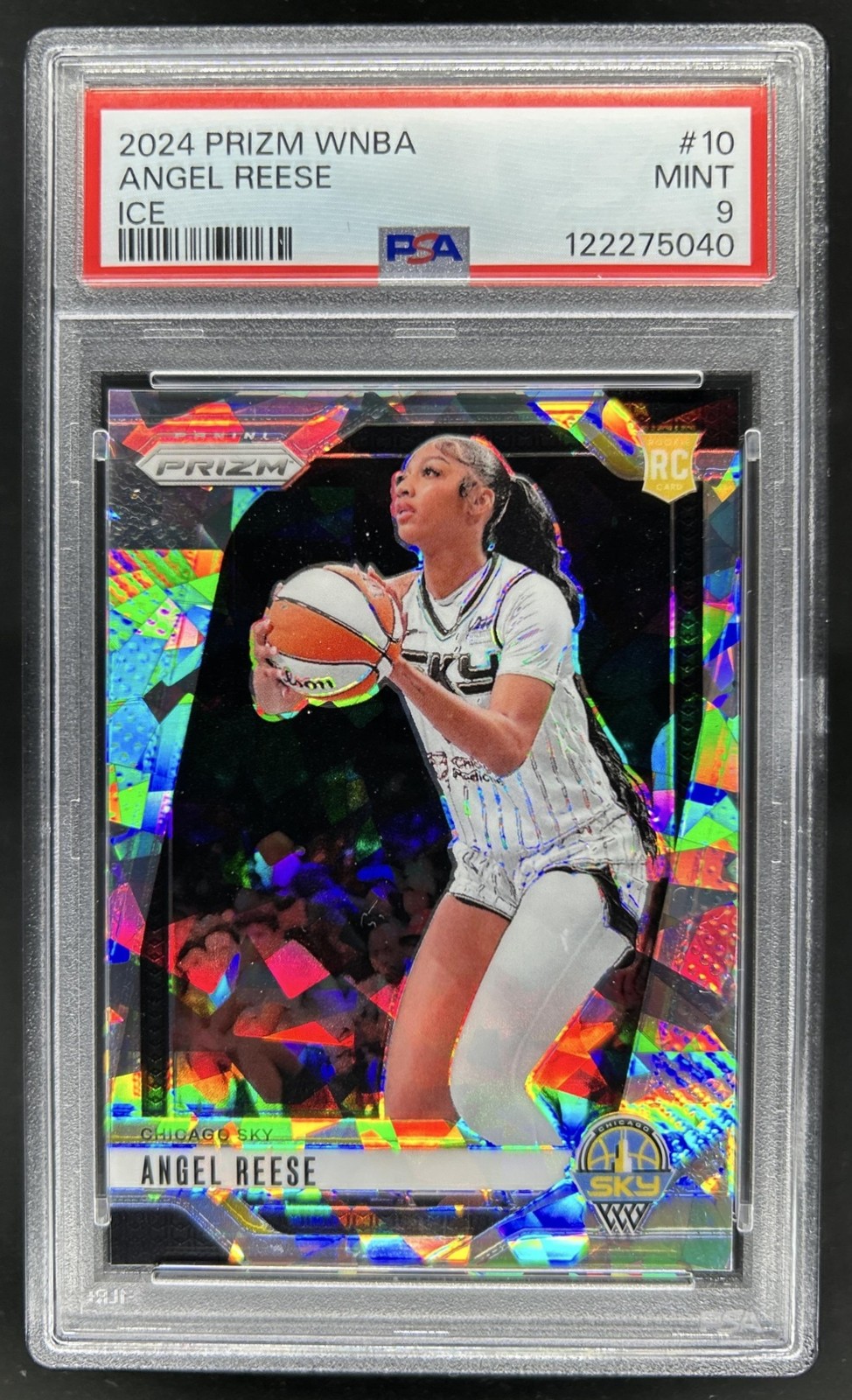 2024 Panini WNBA Prizm Angel Reese RC Ice Rookie #10 Sky PSA 9