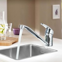 KüChenarmatur Chrom 360°-Drehung Langer Auslauf Wasserhahn KüChe Mischbatterie