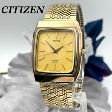 CITIZEN EXCEED Watch Gold Square 30mm 20mm 17.5cm Vintage Rare Japan