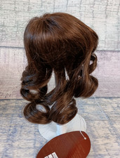 Playhouse YVETTE Doll Wig Human Hair Size 6-7 Dark Brown Long Curls and Bangs