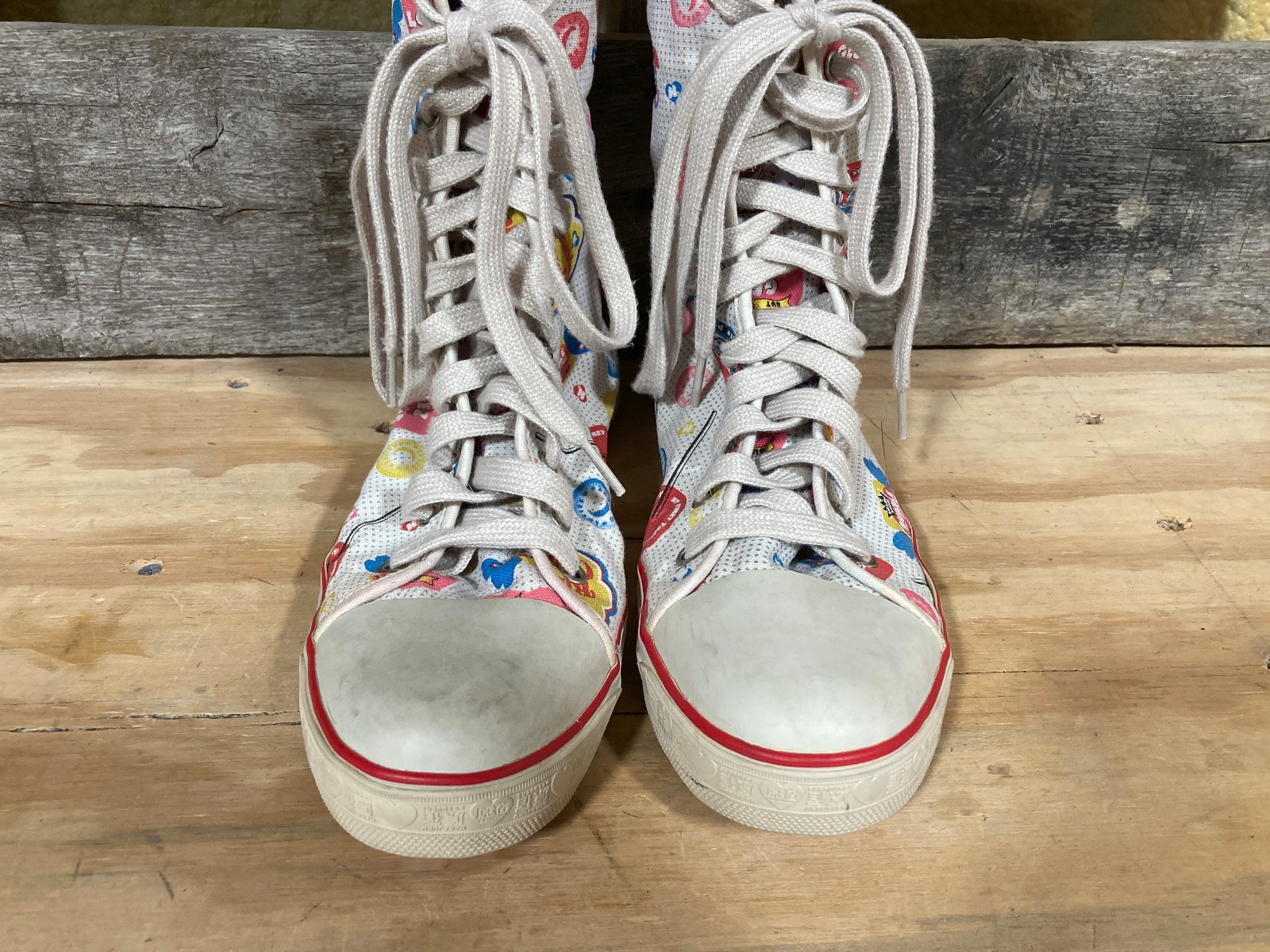 Harajuku Lovers High Top Shoes - Womens 9.5 - Gwen Stefani - Hearts Candy