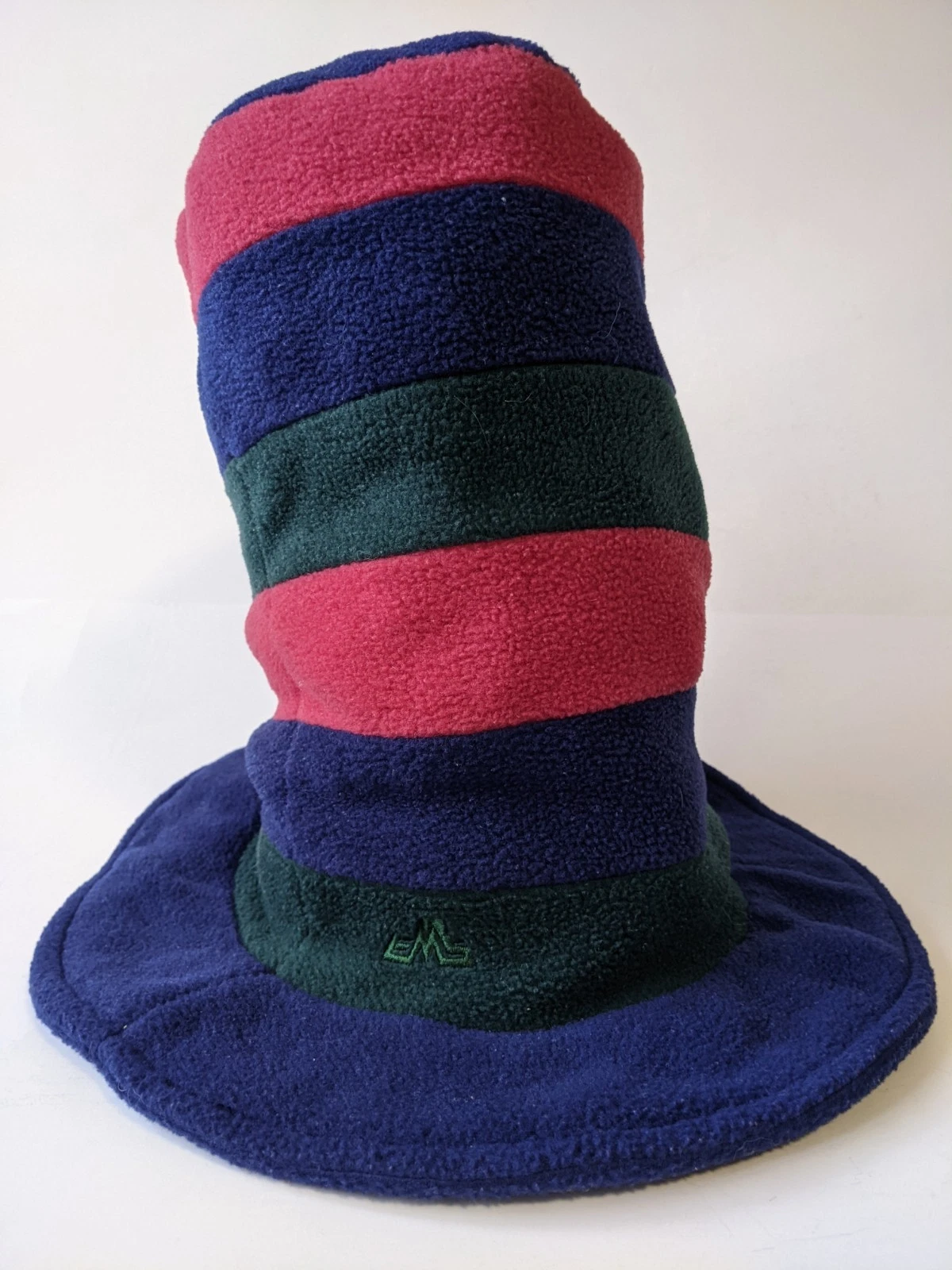 vtg 90s EMS made in US fleece stove top hat Eastern Mountain Sports ski rave