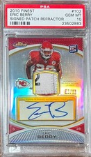 2010 Finest Signed Patch Refractor Eric Berry #102 PSA 10 Chiefs RC Rookie POP 1