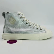P.F. Flyers Women's All-American Hi Silver Leather High Top Sneakers Size 7.5