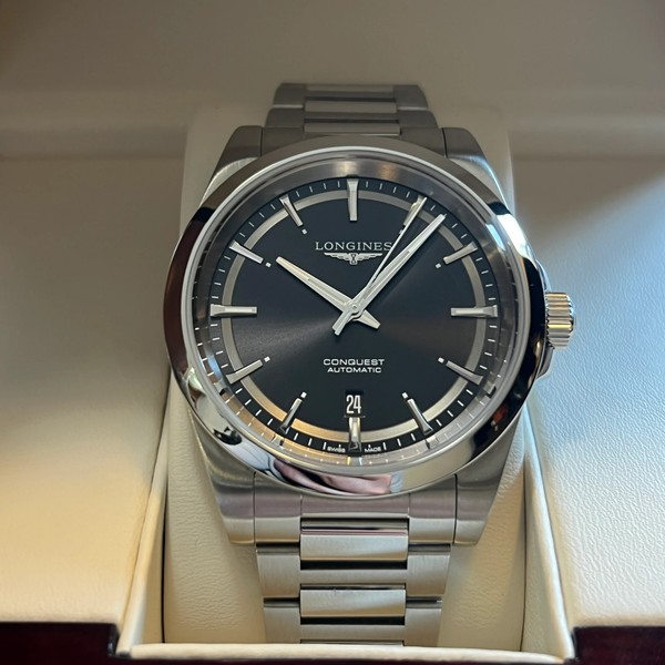 Longines Conquest Black Dial Full Set L3.830.4.52.6