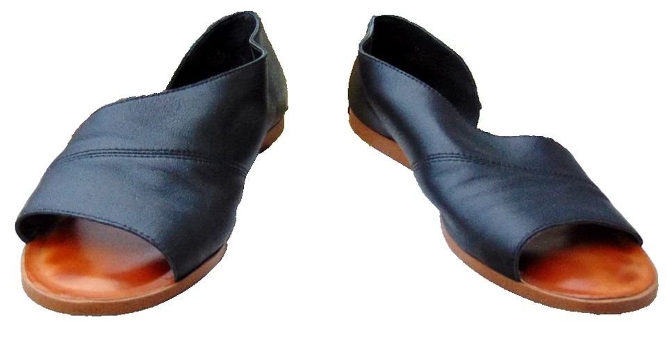 Sole Society Colvan D’Orsay Open Toe Leather Cut Out bLUE Flats Shoes,Sandal~7.5 - Image 3 of 4