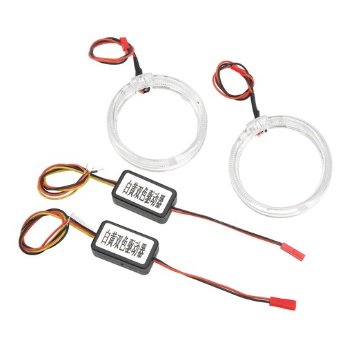 Pair 9‑36V LED Angel Eyes Headlight Signal Lamp Halo Rings White Amber Dual LVE - Picture 11 of 24