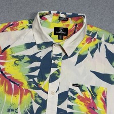 Volcom Button Shirt Mens Large Classic Fit Short Sleeve Tropical Beach Vacation