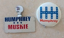 Vintage 1968 Humphrey Muskie Button Lot HHH Campaign Pins President USA