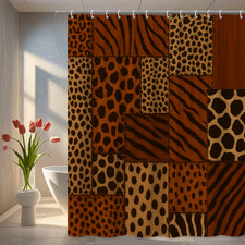 Animal Print Shower Curtain - Stylish Brown Leopard Tiger Design
