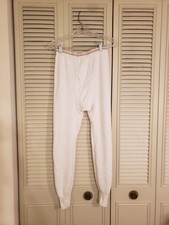 Vintage Arctex Waffle Knit Long Johns Pants, Large, White, Thermal, USA