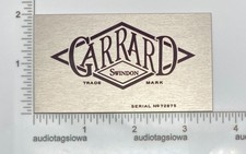 Garrard Swindon Serial Number Plate for Turntable Base Plinth - Custom Made