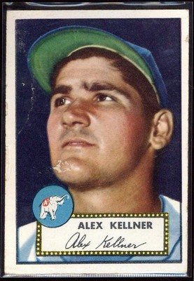 1952 Topps #201 Alex Kellner Surface Damage Crease Edge Wear