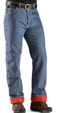  62 Wrangler Rugged Wear Men's Thermal Jeans Stonewash Relaxed Fit 42x33