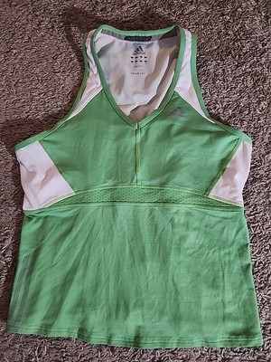 ADIDAS Response Climacool Tank Top Green/White Built In Bra Women's  Medium