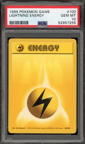 Pokemon Lightning Energy Base Set Unlimited #100 PSA 10 Gem Mint