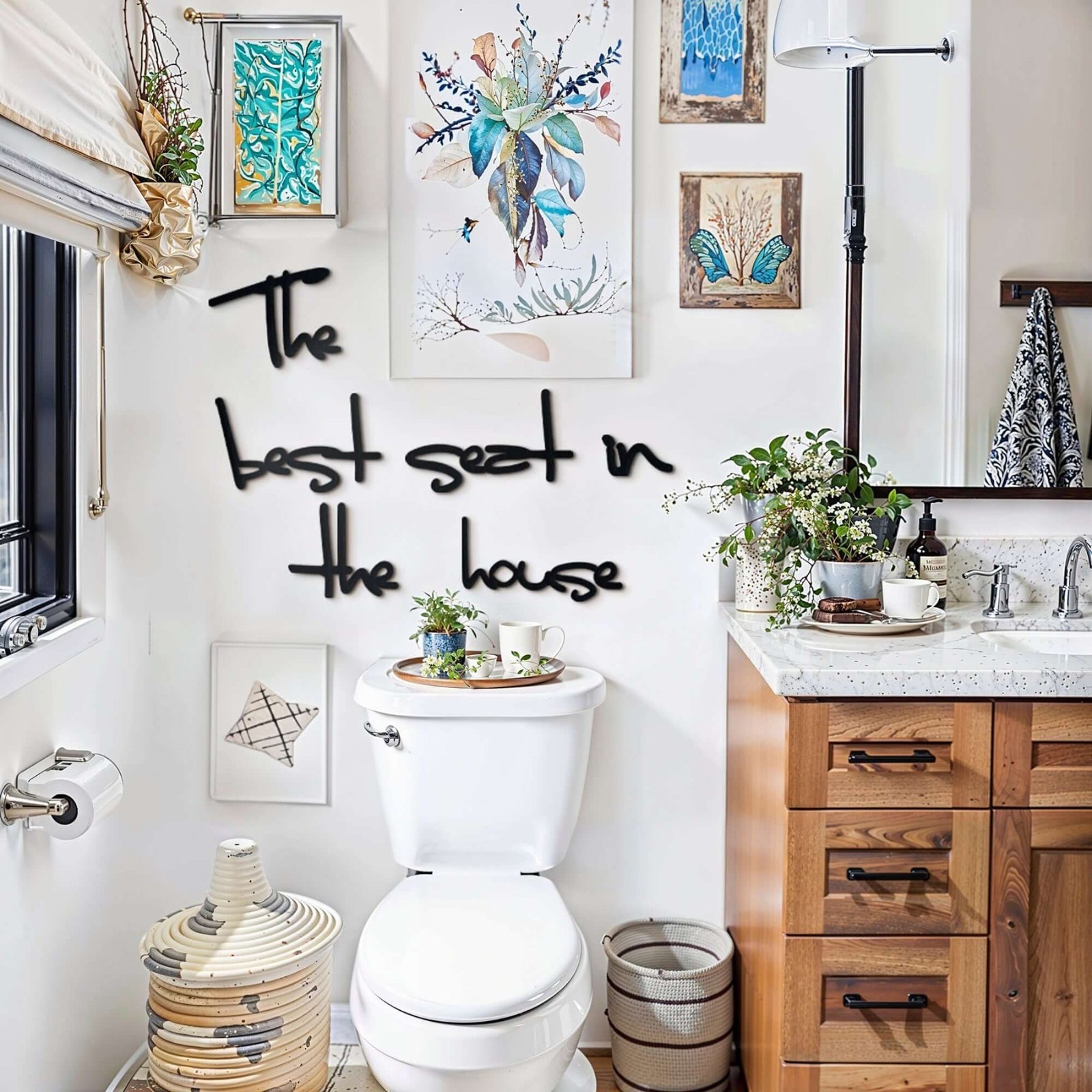 In The House Quote Sign, Metal Wall Art, Bathroom Wall Decor