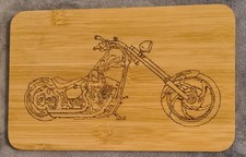 Brandmalerei Motiv Motorrad Deko Frühstücksbrett