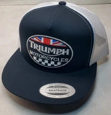 Triumph Motorcycles Embroidered Patch Trucker Hat/YP Classics 6006 Black/White