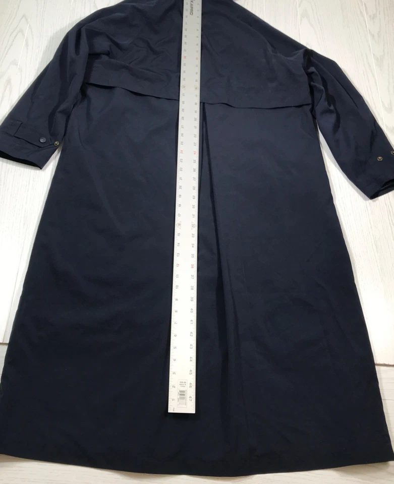 Impermeable LL Bean Trench Vintage Mujer L Azul Extraíble Capucha Forrado Exterior Años 90 Foto 3 de 4