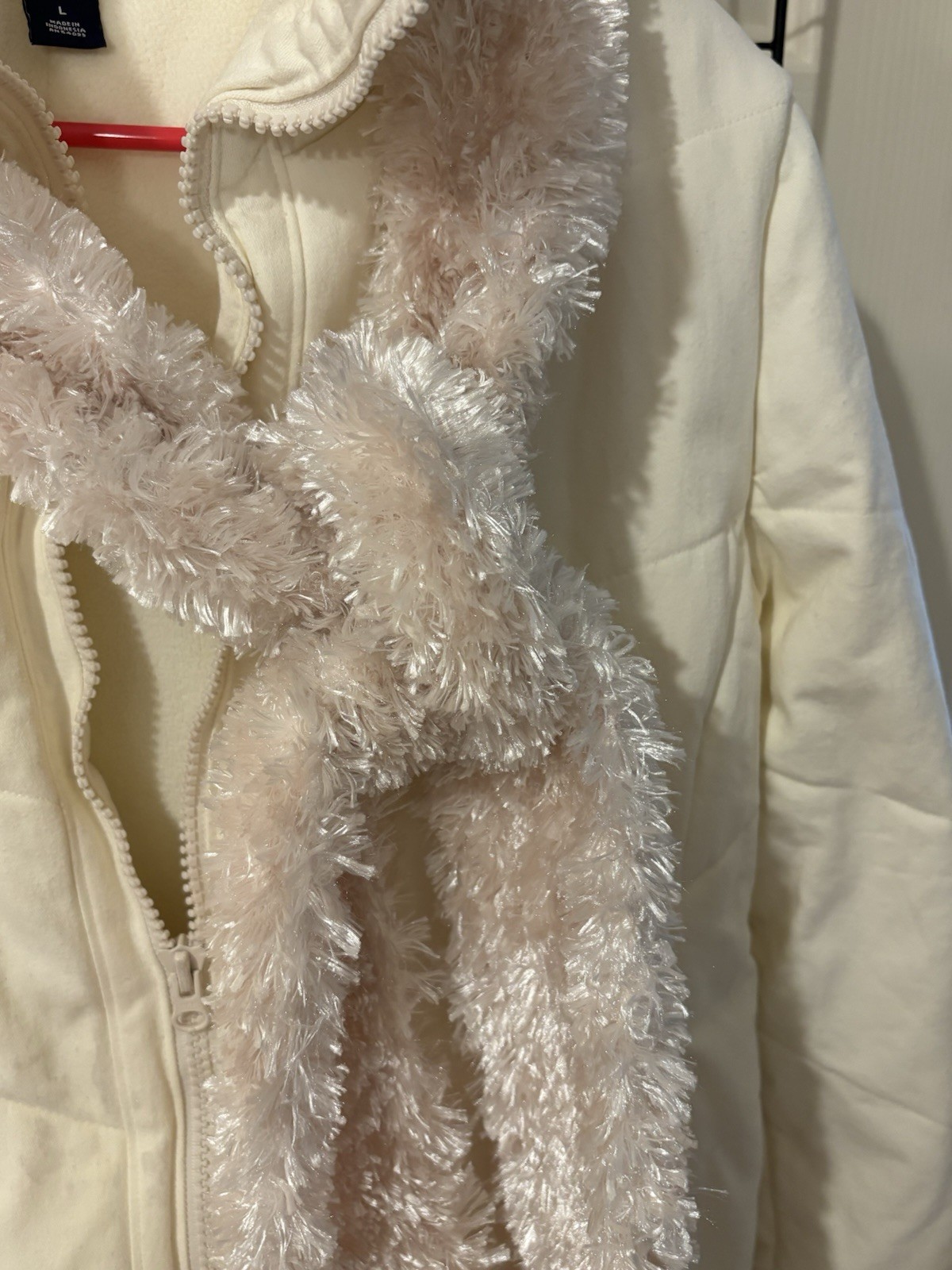 GAP Collared Ivory Zip Lined Jacket Pockets Short… - image 3