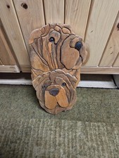 Shar Pei  intarsia wood art