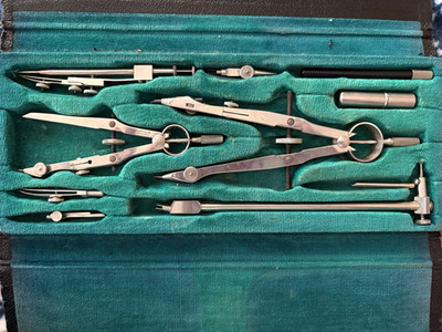 Vintage German drafting tools set Compass Precision Instruments