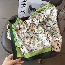 Baalmar Women Floral Silk Square Scarf 70x70cm Satin Hair Band Shawl Wrap Hijab