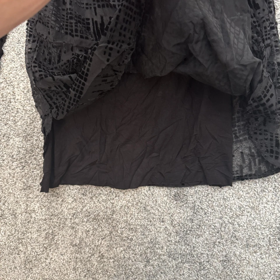 Blusa Bailey 44 Mujer Pequeña Negra Terciopelo Transparente Burnout Hombro Descubierto Top EE. UU. Foto 4 de 4