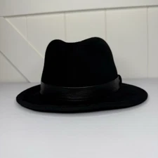 Elegant Vintage Makins New York Luxury Felt Classic Fedora Hat XL Trilby Black