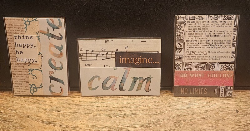 ACEO Art Cards Original Collage Cards Set Of 3 Signed On Back Inspirational