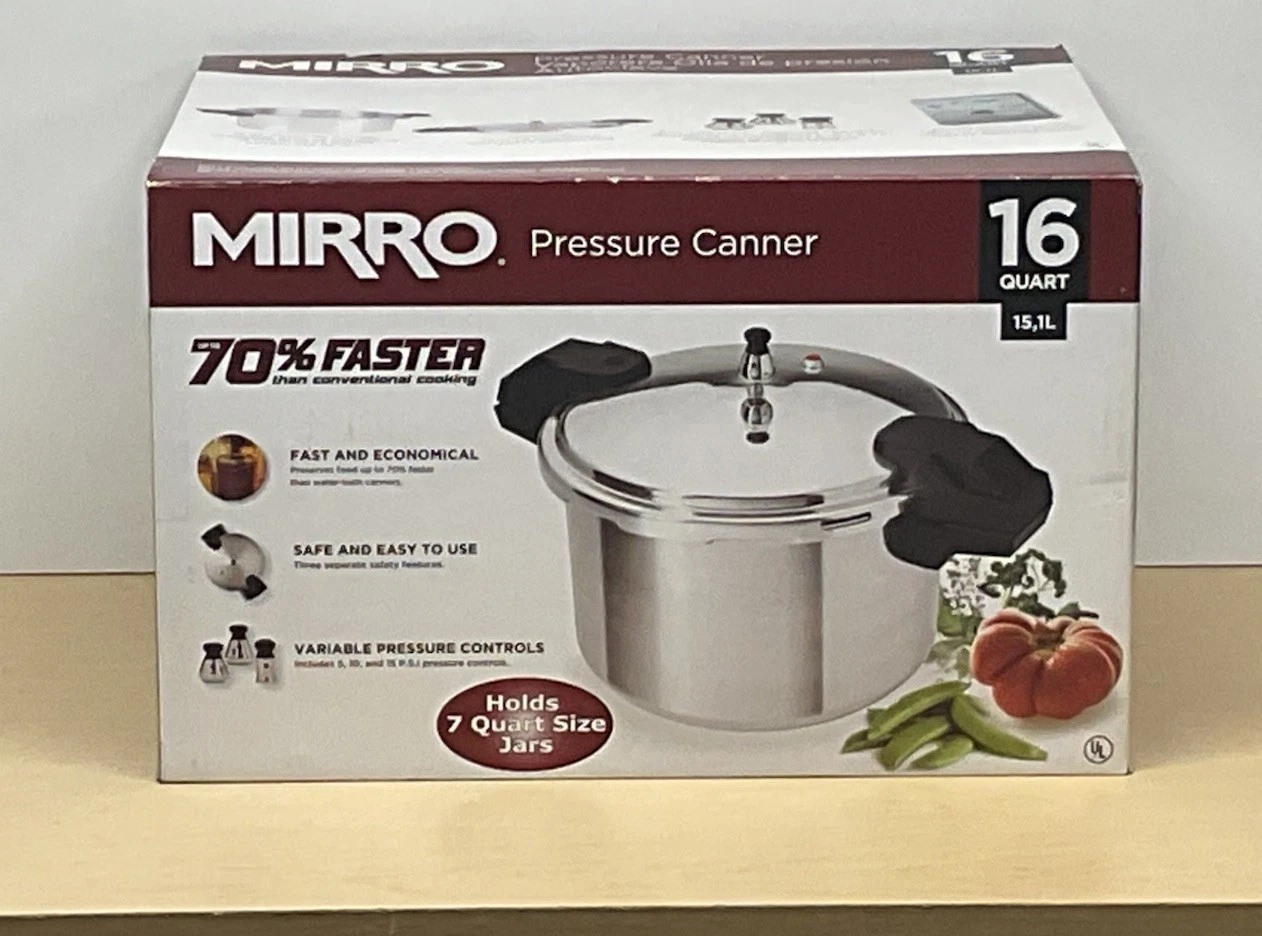 Mirro 16-Quart Aluminum Pressure Cooker and Canner Cookware, Silver Used Once