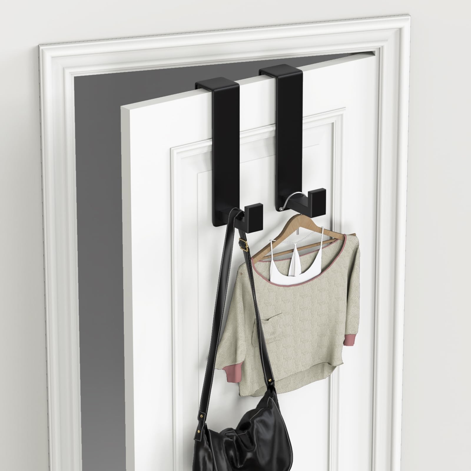 2-Pack Over The Door Hooks - Rustproof Stainless Steel Door Hangers Fits for ...