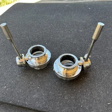 Pair of New Cipriani Harrison 2.5" Stainless Steel Tri-Clamp Butterfly Valves