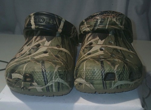 Youth Camouflage Crocs Slip Ons Shoes waterproof slides boys girls 3.5