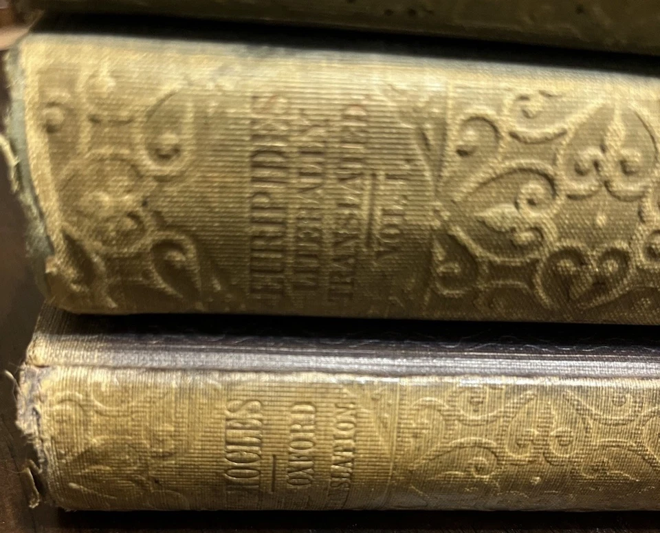 1857 THE TRAGEDIES OF EURIPIDES Sophocles Theodore Buckley 3 Vol Set Greek - Image 3 of 4