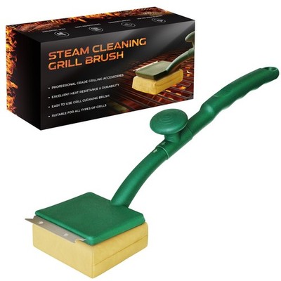 Grill Brush Bristle Free with Scraper, 22'' Steam Grill Brush for Outdoor Grill