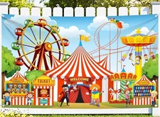 Carnival Themed 72x44 Inch Party Backdrop / Kids & Adult Parties - New ￼