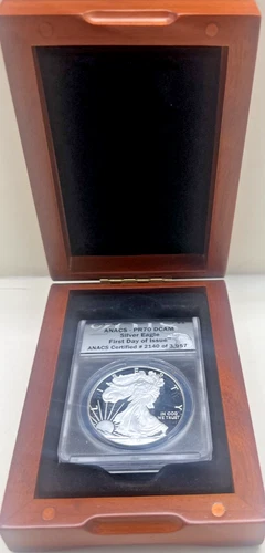 2018 W Silver Eagle Certified By ANACS as PR70 DCAM First Day of Issue