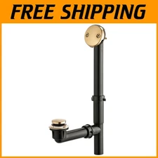 Durable Tub Drain Kit with Tip-Toe Stopper & Overflow Plug in Champagne Bronze