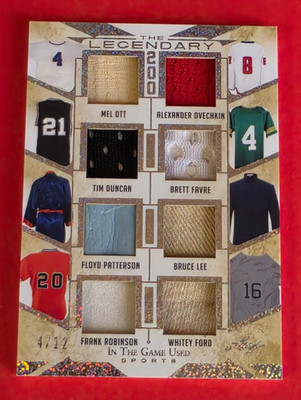 Bruce Lee RELIC CARD #4/12 ALEX OVECHKIN Tim Duncan MEL OTT BAT Brett Favre FORD